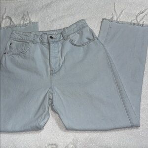 Zara women Soft Blue Straight Jeans